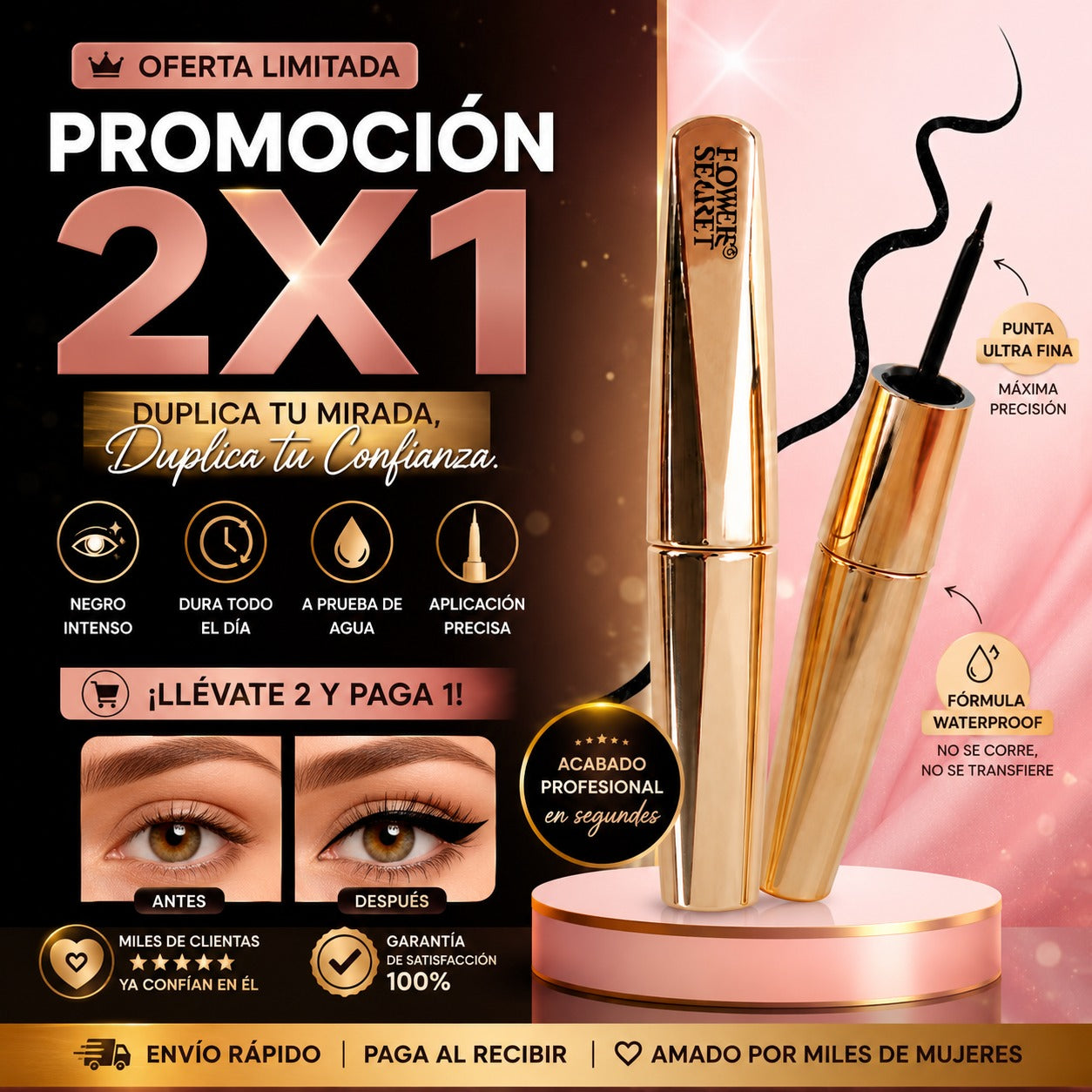 DELINEADOR LIQUIDO A PRUEBA DE AGUA 2X1