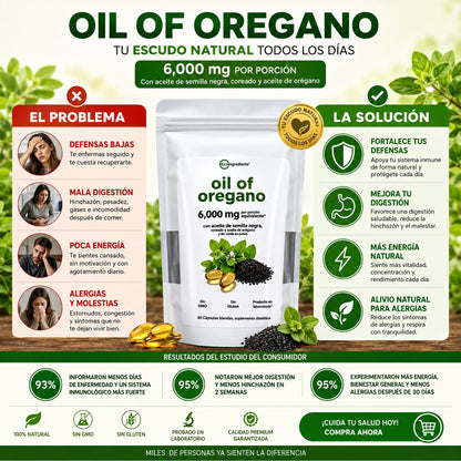 Aceite De Orégano 6000 Mg 60 capsulas