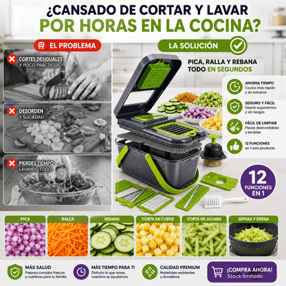 PICADOR DE FRUTAS Y VERDURAS 12 EN 1